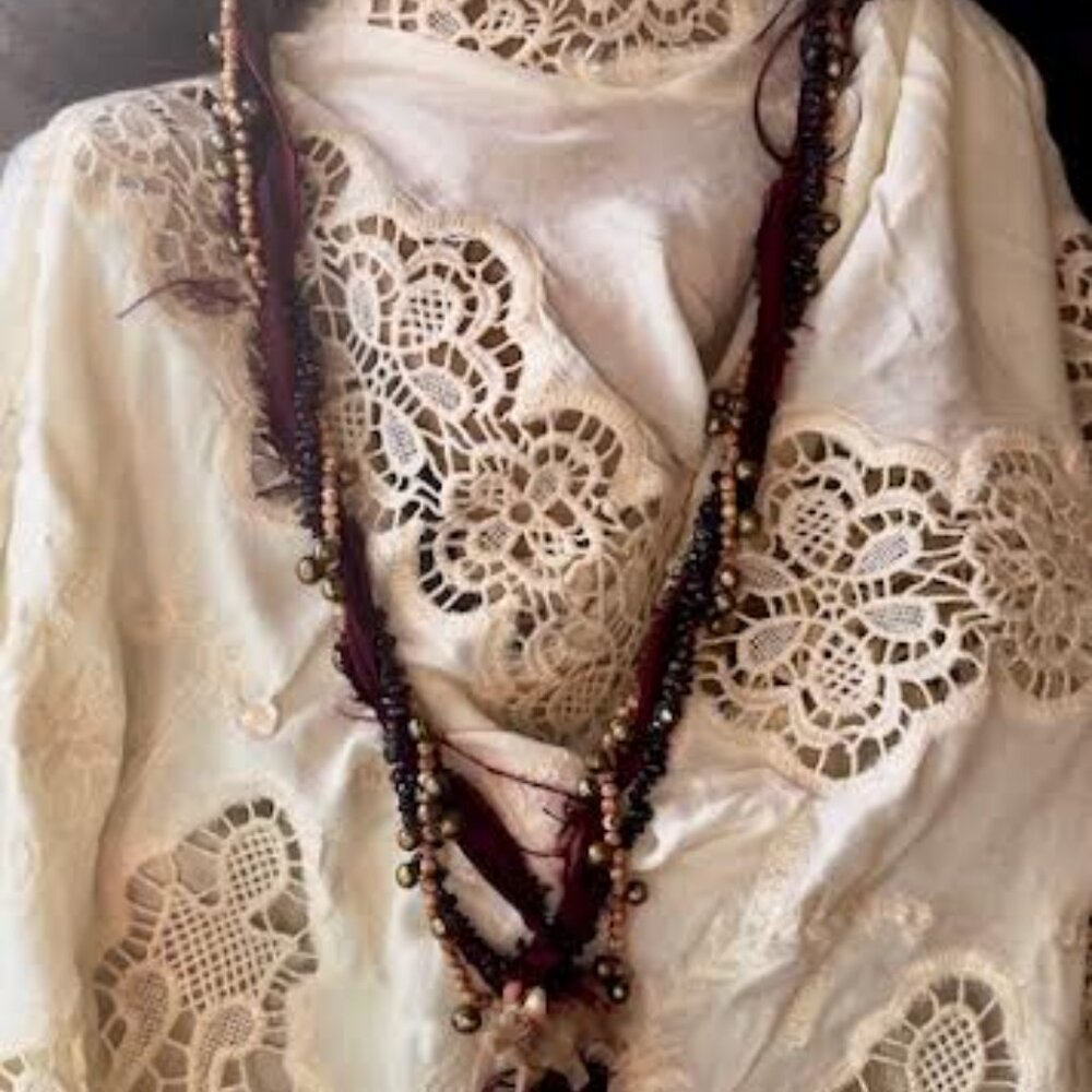 Bohemian Garnet & Jasper Long Layered Necklace 3 in One - Picture 2 of 8